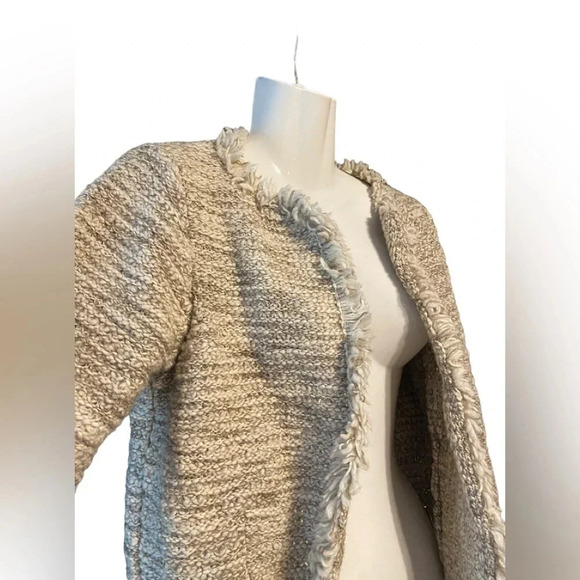 Cocogio Made in Italy Wool Alpaca Blend Tweed Open Front Blazer - Picture 3 of 9